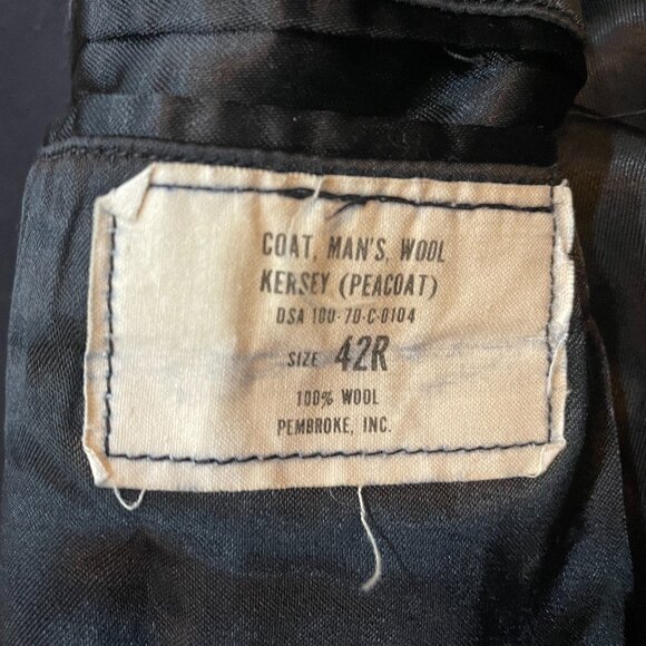 Vintage U.S. Navy issue Kersey Wool Peacoat 42 R / Large - Picture 2 of 7